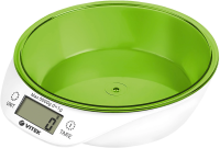 Весы кухонные электронные Vitek VT-2400 макс.вес:5кг белый/зеленый