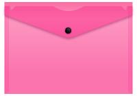 Конверт на кнопке Бюрократ Double Neon DNEPK804A5PINK A5 гориз. пластик 0.15мм розовый