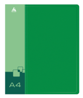 Папка на 4-х кольцах Бюрократ -0827/4RGRN A4 пластик 0.7мм кор.27мм внутр. с вставкой зеленый
