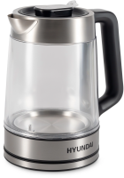 Чайник Hyundai HYK-G5607 1.7л. 2200Вт черный/серебристый (стекло)