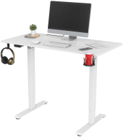 Стол для компьютера Cactus CS-ED-WWT столешница МДФ белый каркас белый