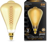 Лампа филам. Gauss Filament Vintage 6Вт цок.:E27 эдисон 220B 2700K св.свеч.бел.теп. (упак.:1шт) (157802118)