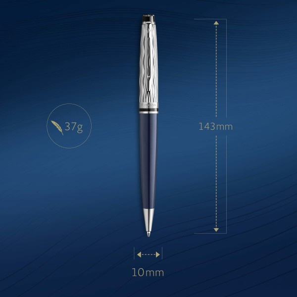 Ручка шариков. Waterman Expert L`Essence du Bleu (CW2166466) LaqBlue CT M син. черн. подар.кор.