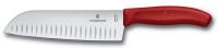Нож кухонный Victorinox Swiss Classic (6.8521.17B) стальной сантоку лезв.170мм прямая заточка красный блистер