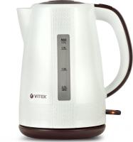 Чайник электрический Vitek VT-7055 1.7л. 2150Вт белый/коричневый (корпус: пластик)