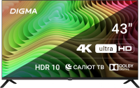 Телевизор LED Digma 43" DM-LED43UBB40 Smart Салют ТВ Frameless черный/4K Ultra HD/DVB-T/60Hz/DVB-T2/