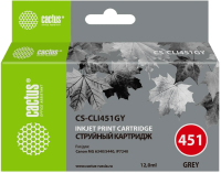 Картридж струйный Cactus CS-CLI451GY серый (10.2мл) для Canon MG6340/5440/IP7240