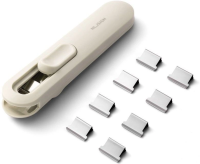 Клиппер-пистолет Deli NS085-C 8 зажимов 16 мм белый пластик