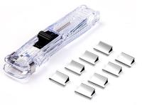 Диспенсер для зажимов Deli 8591A/White (40листов) черный пластик