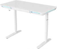 Стол для компьютера Cactus CS-EGD-WT-LED столешница закаленное стекло белый каркас белый 120x71x60см