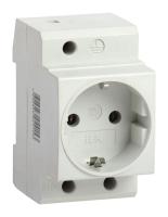 Розетка силов. IEK РАр10-3-ОП MRD10-16 одинар. DIN - рейка зазем. IP20 белый (упак.:1шт)