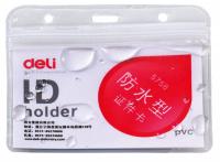 Бейдж для пропуска Deli E5758 100х80мм горизонтальный без крепления ПВХ прозрачный (упак.:10шт)