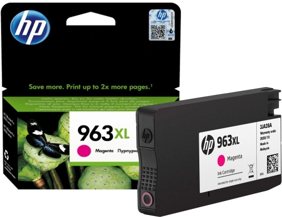 Картридж струйный HP 963 3JA28AE пурпурный (1600стр.) для HP OfficeJet Pro 901x/902x HP