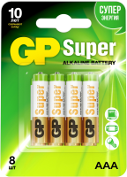 Батарея GP Super Alkaline 24A-2CR8 AAA (8шт) блистер