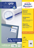 Этикетки Avery Zweckform 3657 A4 48.5x25.4мм 40шт на листе/70г/м2/100л./белый матовое самоклей. универсальная