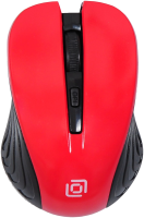 Мышь Оклик 545MW черный/красный оптическая (1600dpi) беспроводная USB для ноутбука (4but)