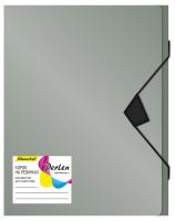 Папка-короб на резинке Silwerhof Perlen 255121-77 пластик 0.8мм A4 серебристый металлик