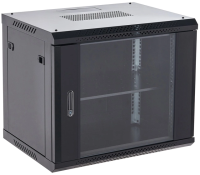 Шкаф коммутационный Rexant (04-1266-112) настенный 12U 600x600мм пер.дв.стекл металл 2 бок.пан. направл.под винты 60кг черный 19кг 230град. 635мм IP20 сталь