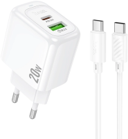 Сетевое зар./устр. Hoco CS54A Surplu 20W 3A (PD+QC) USB-A/Type-C универсальное белый (31532)