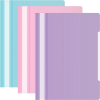 Папка-скоросшиватель Бюрократ Pastel -PSLPAST-MP A4 прозрач.верх.лист пластик ассорти 0.14/0.18 (упа