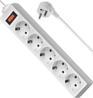 Сетевой фильтр Defender ES 5м (5 розеток) белый