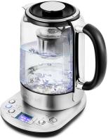 Чайник электрический Kitfort КТ-6116 1.7л. 2200Вт нержавеющая сталь/черный (корпус: стекло)