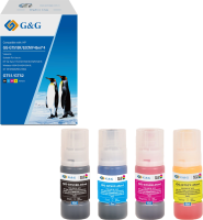 Чернила G&G GG-GT51BK/52CMY-45ml*4 GT51/52 голубой/пурпурный/желтый/черный набор 4x45мл для HP Ink T
