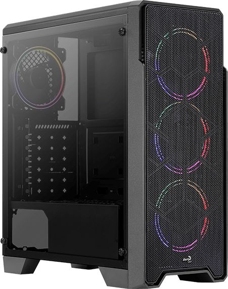 Корпус Aerocool Ore Saturn FRGB-G-BK-v1 черный без БП ATX 3x120mm 2xUSB2.0 1xUSB3.0 audio bott PSU