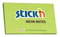 Блок самоклеящийся бумажный Stick`n 21171 76x127мм 100лист. 70г/м2 неон зеленый