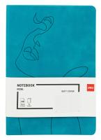 Блокнот Deli EN126LGREEN A5 210х143мм искусст. кожа 96л линейка мягкая обложка бирюзовый