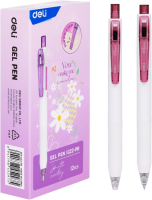 Ручка гелев. Deli EG22-PR авт. корп.белый/фиолетовый d=0.5мм чернила фиол.