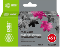 Картридж струйный Cactus CS-CLI451M пурпурный (10.2мл) для Canon MG6340/5440/IP7240