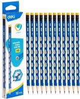 Карандаш ч/г Deli EC016-HB U-Touch HB трехгран. (12шт)