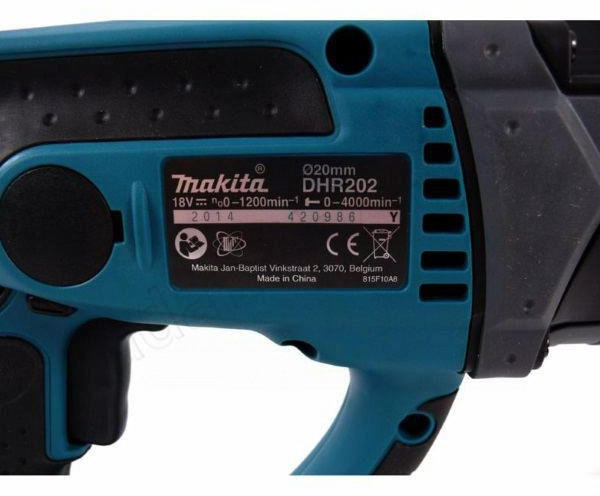 Перфоратор Makita DHR202RF патрон:SDS-plus уд.:1.9Дж аккум. (кейс в комплекте)