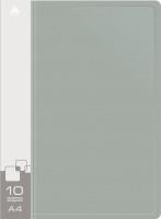 Папка с 10 прозр.вклад. Бюрократ -BPV10GREY A4 пластик 0.6мм торц.карм с бум. встав серый