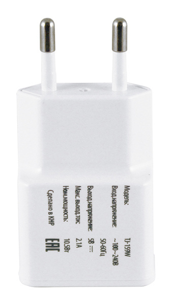 Сетевое зар./устр. Buro TJ-159w 10.5W 2.1A USB-A универсальное белый