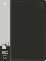 Папка с 80 прозр.вклад. Бюрократ -BPV80BLCK A4 пластик 0.8мм торц.карм с бум. встав черный