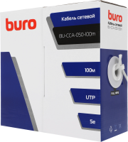 Кабель сетевой Buro BU-CCA-050-100m UTP 4 пары cat5E solid 0.50мм CCA 100м серый