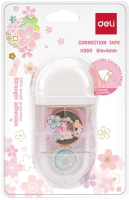 Лента коррект. для ленты корректирующей Deli EWH369 6мх5мм ассорти корпус белый блистер