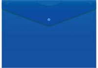 Конверт на кнопке Бюрократ -PK803ANBLU A4 непрозрачный пластик 0.18мм синий
