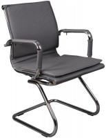 Кресло Бюрократ CH-993-Low-V серый эко.кожа низк.спин. полозья металл хром