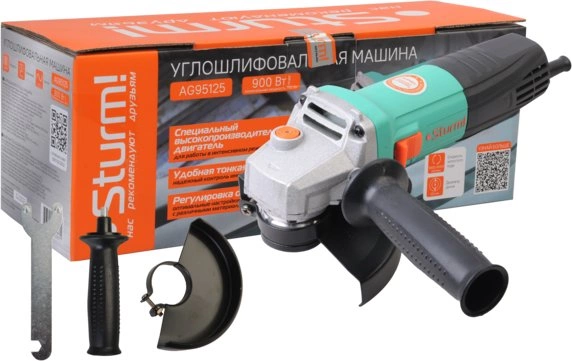Углошлифовальная машина Sturm! AG95125 900Вт 10000об/мин рез.шпин.:M14 d=125мм