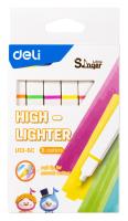 Набор текстовыделителей Deli EU13-6C Little Sinnger скошенный пиш. наконечник 6цв. коробка с европодвесом