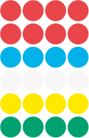 Этикетки Avery Zweckform 3089 24шт на листе диаметр 18мм/70г/м2/4л./ассорти самоклей. универсальная