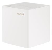 Подставка Deli ENS011WHITE Nusign 2отд. для письменных принадлежностей 84х84х86мм белый пластик