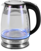 Чайник Hyundai HYK-G8800 1.7л. 2200Вт черный/серебристый (стекло)