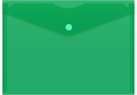 Конверт на кнопке Бюрократ -PK804A5GRN A5 пластик 0.18мм зеленый
