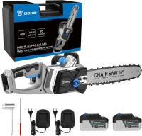 Электрическая цепная пила Deko DKCHS 40 PRO дл.шины:16" (40cm) 4Ач ЗУ (063-4357)