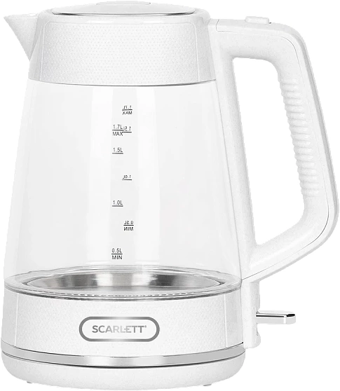 Чайник электрический Scarlett SC-EK27G104 1.7л. 2200Вт белый корпус: стекло/пластик