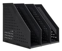 Лоток вертикальный Deli 78995DK-GREY 3отд. складной для бумаг A4 250х256х243мм темно-серый пластик